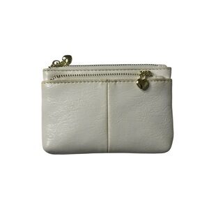 Coquette Girly Cute Mini Multi-Pocket Faux Leather Change Purse Heart Zipper OS